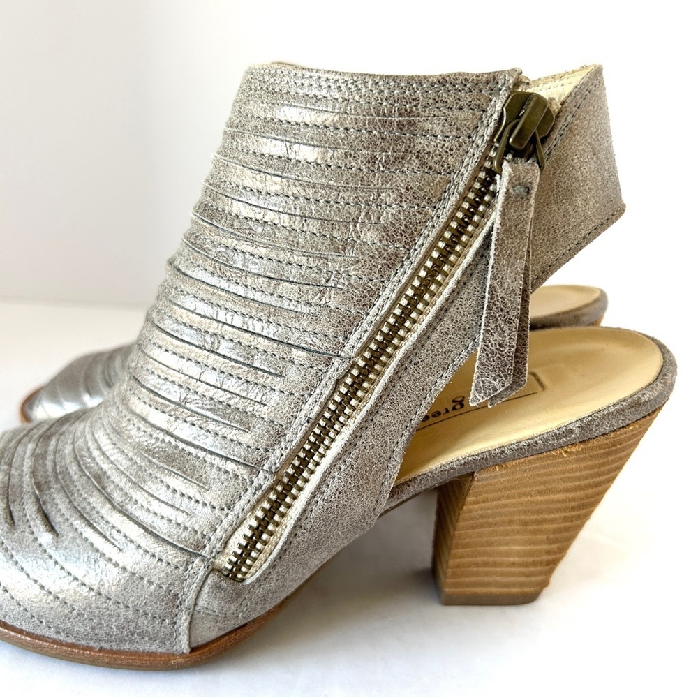 Paul Green Cayanne Bootie Sandal Heel Shoe Metallic Peep Toe Size EU35.5 US 5.5 - Picture 7 of 15